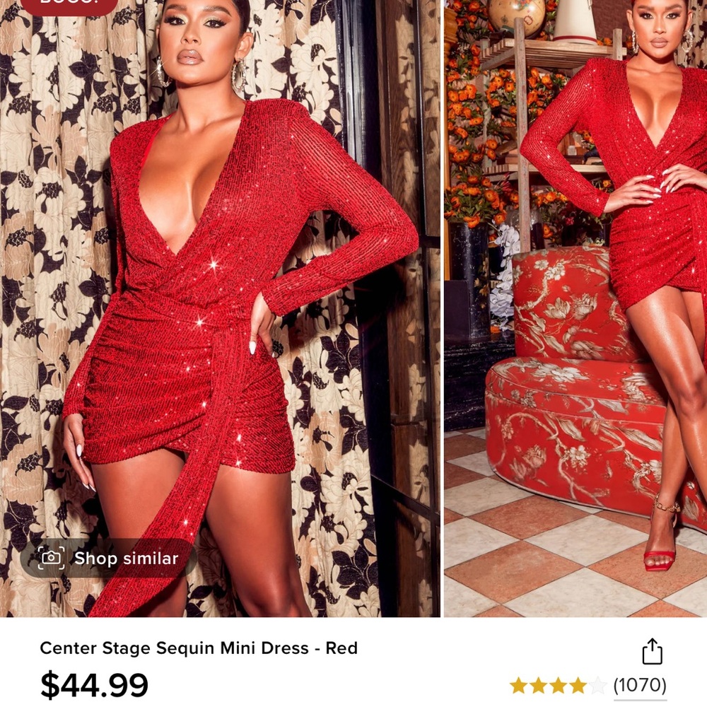 Red sequin dress